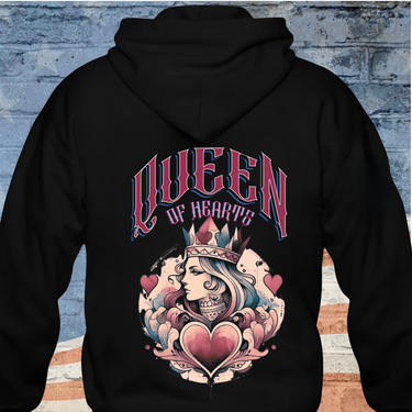 Queen of Hearts Hoodie for Women Patriotic Apparel